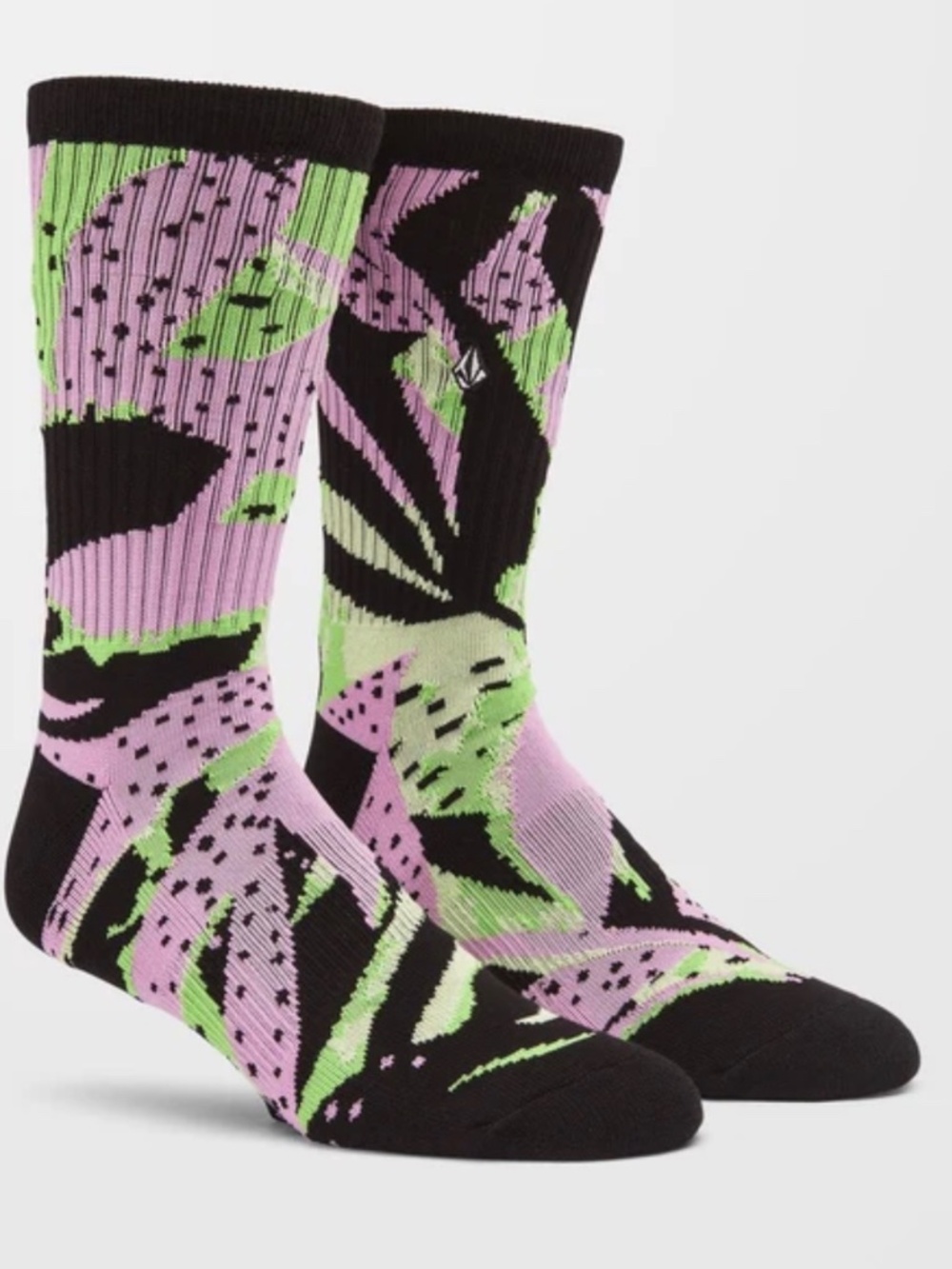 VOLCOM Skate Streetwear Mens true crew socks-Stoney Shred-Poison Green NWT